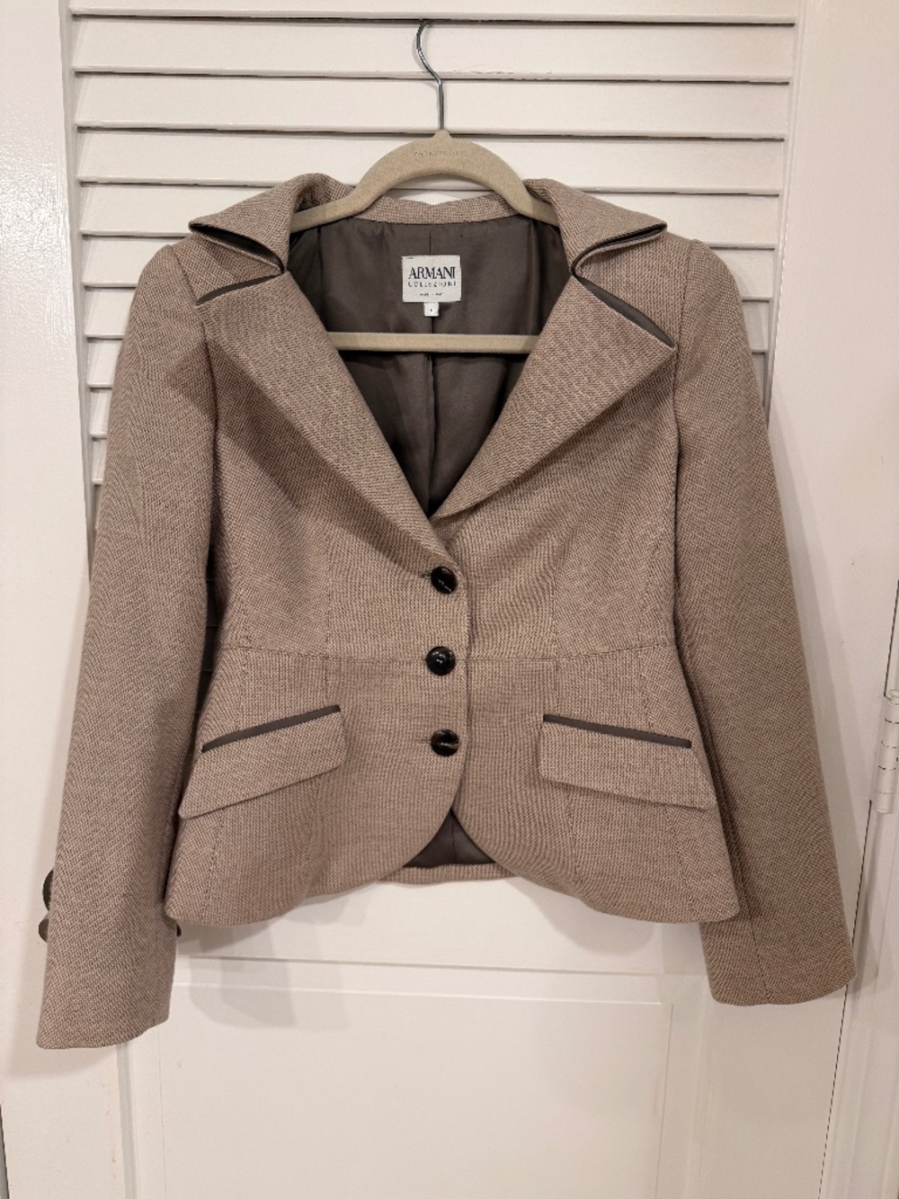 Armani Collezioni Virgin Wool Made in Italy Tailored Blazer Size 4